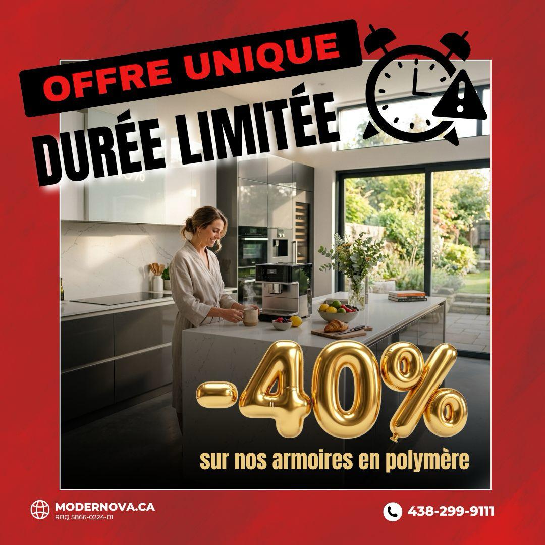 Offre unique durée limitée -40% sur nos armoires en polymère